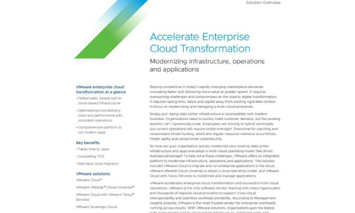 Accelerare il brief sulla soluzione di trasformazione del cloud enterprise