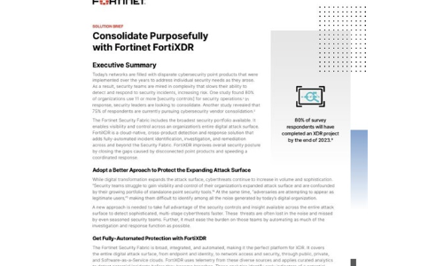 Consolidare intenzionalmente con Fortinet Fortixdr