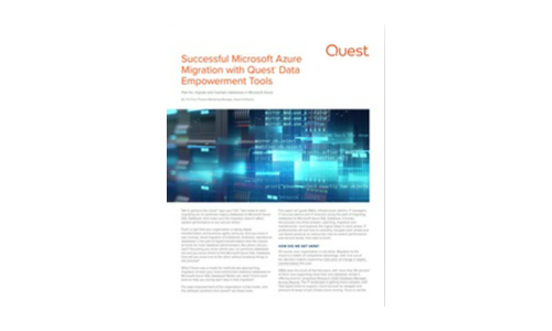 Migrazione Microsoft Azure di successo con strumenti di empowerment dati Quest®